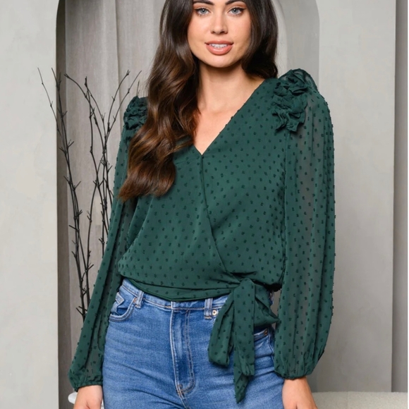 PEACH LOVE CALIFORNIA Boho Chic Long Sleeves Top - Picture 5 of 6